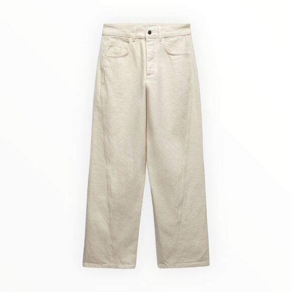 ZARA | Ecru | ZW THE LOW RISE WORKER JEANS - Picture 2 of 7